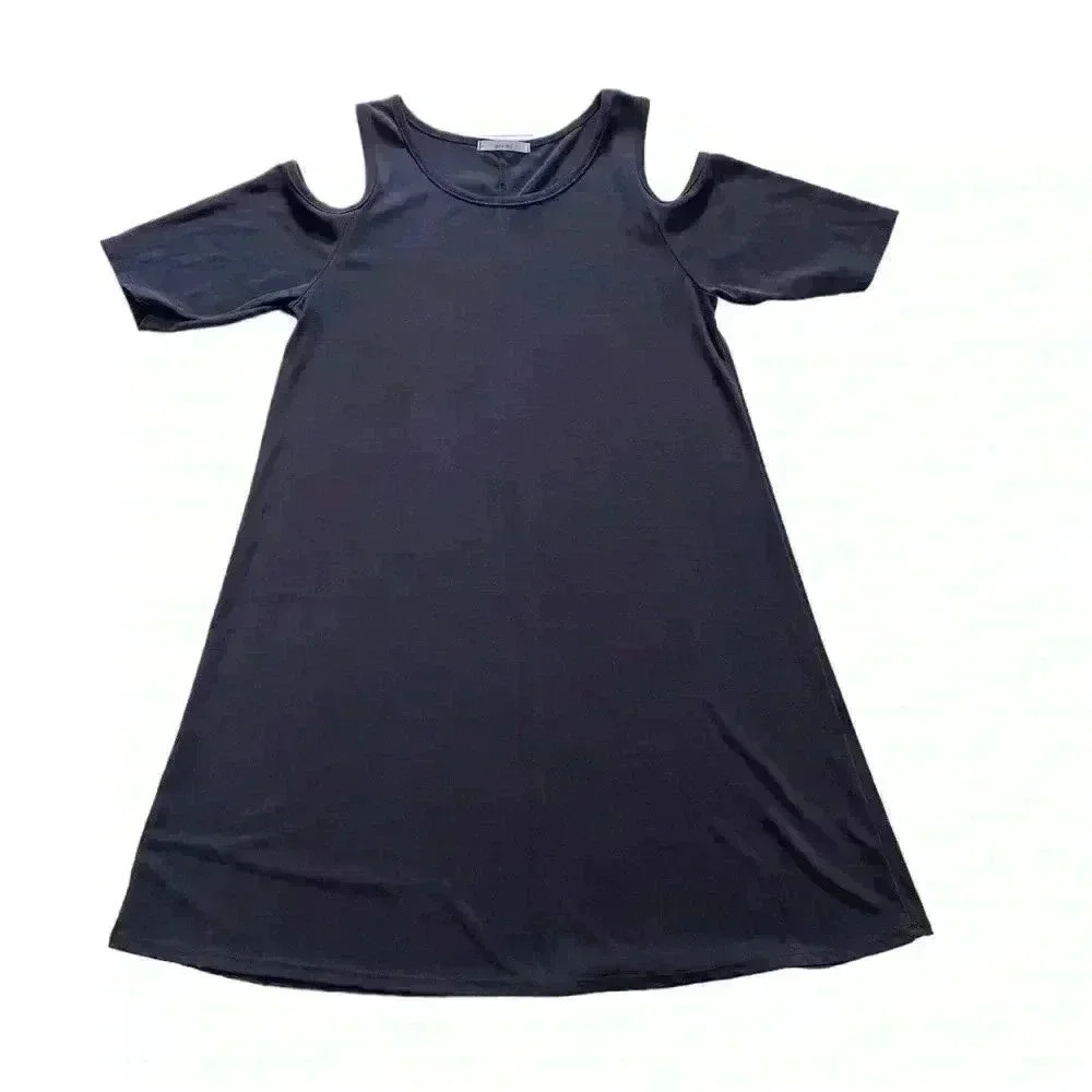 Acemi Cold Shoulder Black Dress - Picture 2 of 8